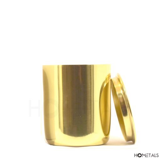 Candle jar lid brass golden